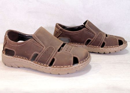 Sandale barbatesti din piele naturala maro - model Milano