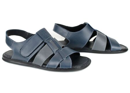 Мъжки кожени сандали Mare Blu – тъмносин и сив цвят