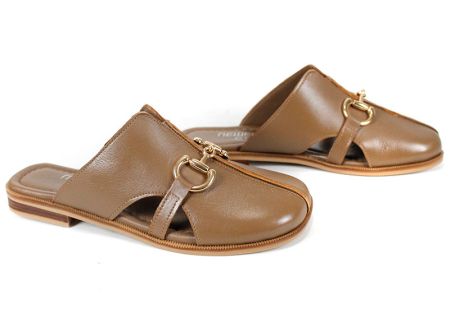 Luna Piena дамски чехли капучино естествена кожа