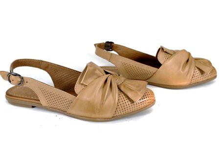 Fiocco Dolce дамски сандали капучино естествена кожа