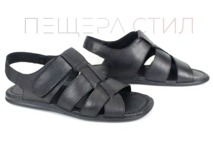 мъжки сандали Mare Blu черни естествена кожа