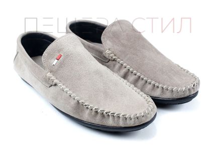 Преоценени мъжки, велурени мокасини във визонен цвят - Модел Алберто.