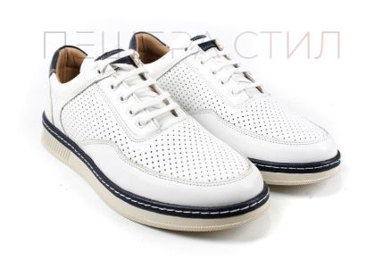 Преоценени мъжки ежедневни обувки с връзки в бяло - Модел Карлос.