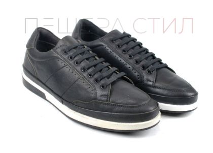 Мъжки спортни обувки с връзки в черно - Модел Франц - преоценени