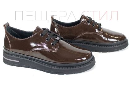 дамски ежедневни обувки от естествен лак в кафяво – Classica Bruna