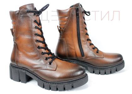 Дамски кубинки Linea Ombra от естествена кожа – светло кафяви