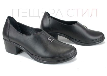 Елегантни черни обувки Lusso Forte със средно висок ток