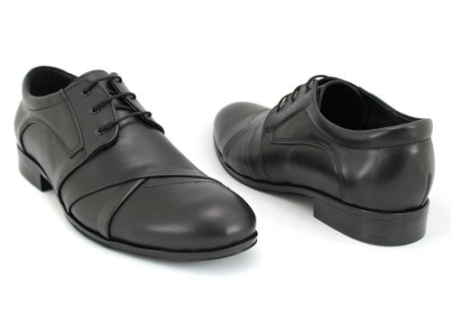 Pantofi eleganti barbati din piele naturală negru Y 7690 CH