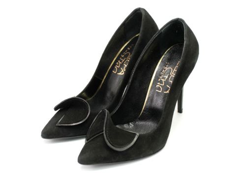 Femei pantofi formale din nubuc naturale în negru 578 CH