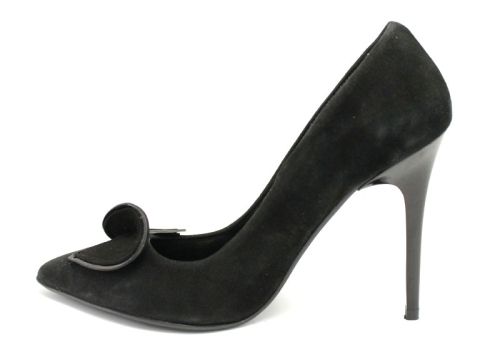 Femei pantofi formale din nubuc naturale în negru 578 CH
