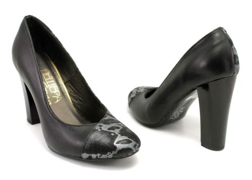 Femei pantofi eleganti din piele naturală în negru 108 CH