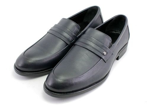 Pantofi de piele pentru bărbați în albastru închis 908 SN