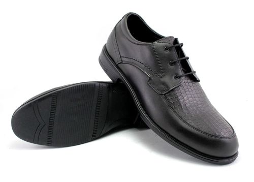 Pantofi formali barbati de piele in negru Y 286 CH