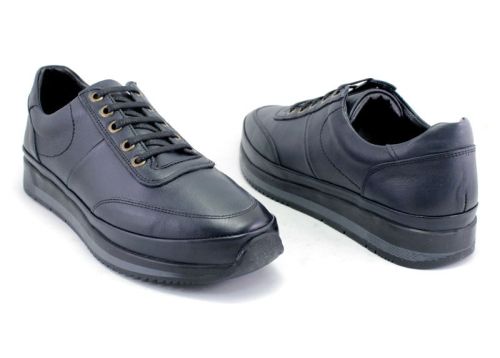 Pantofi casual pentru barbati din piele de culoare albastru Inchis -  model Aldo