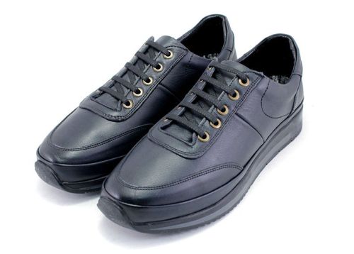 Pantofi casual barbatesti din piele naturala in albastru inchis model Aldo