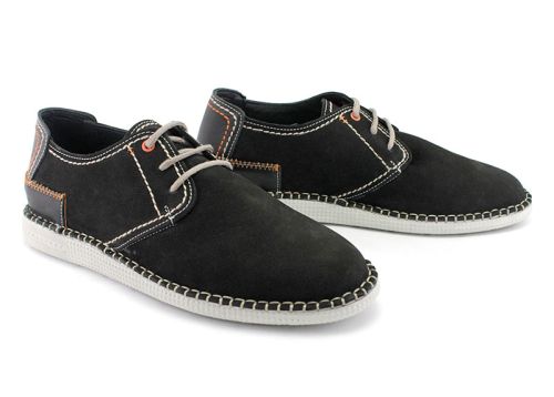 Pantofi barbati din piele de căprioară naturală în negru - Model Jack.