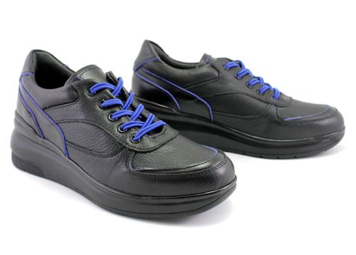 Pantofi casual pentru femei cu șireturi negre - Model Sierra