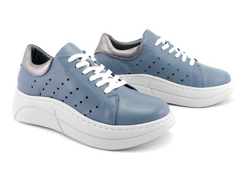 Pantofi sport dama de primavara-vara in denim albastru - Model Paola