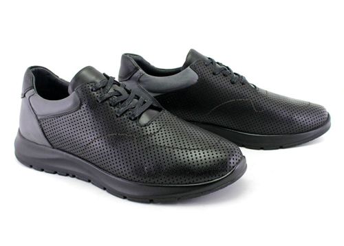 Pantofi de vară pentru bărbați, de culoare neagră - Model Scott.