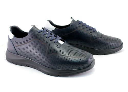 Мъжки летни обувки в тъмно син цвят  - Модел Марк.