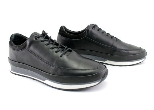 Pantofi casual pentru bărbați în negru - Model Renato.