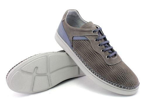 Pantofi de vară pentru bărbați în culoare gri - Model London.