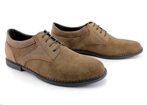 Pantofi casual pentru bărbați, din piele naturală, maro - Model Leopold.