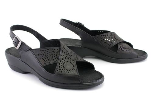 Sandale cu toc negru pentru femei, negru - model Renee.
