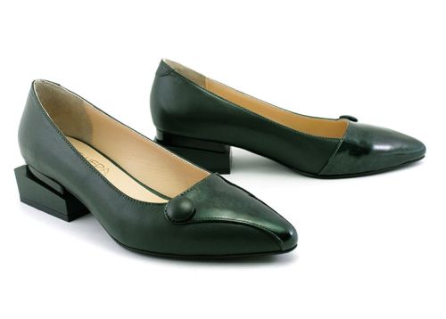 Дамски елегантни обувки в зелено - Модел Яспис. Размери 36-42.