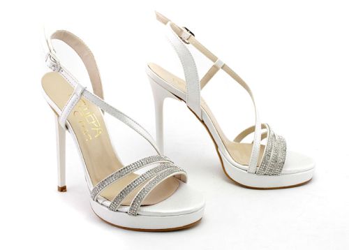 Sandale formale dama alb - Model Blanka.