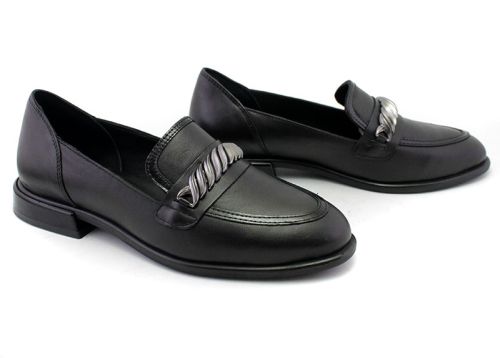 Pantofi casual dama fara sireturi in negru - Model Patritsia.