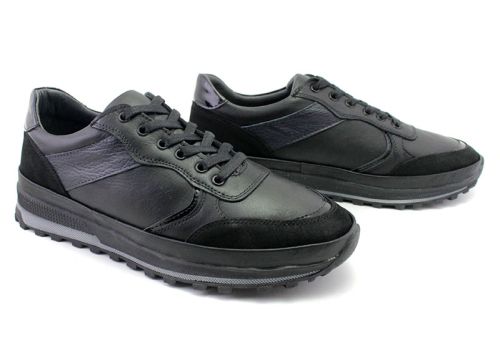Pantofi sport pentru bărbați în negru - Model Cristiano.