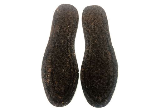 Дамски топли  стелки за обувки от вълнен филц и микропореста гума. Цвят черен.