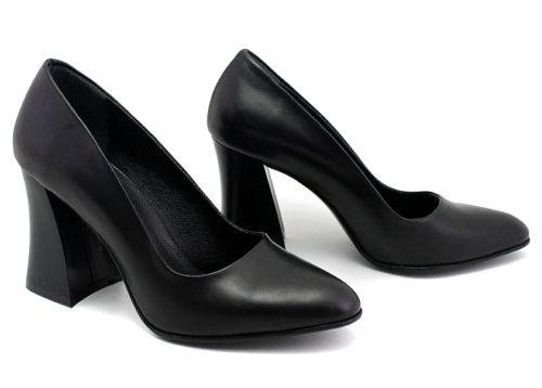 Pantofi formali dama in negru, model Leocadia.
