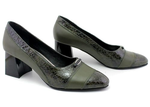 Pantofi formali dama in verde, model Ravenna.