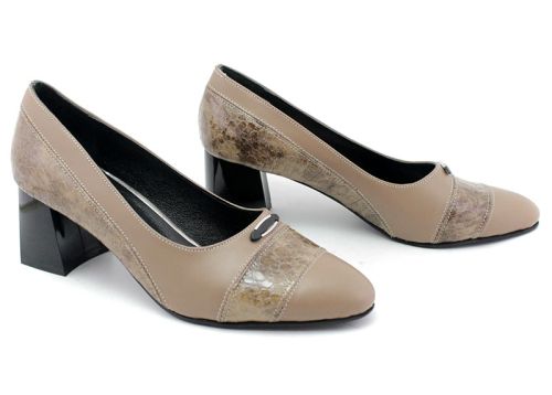 Pantofi formali dama de culoare nurca, model Ravenna.