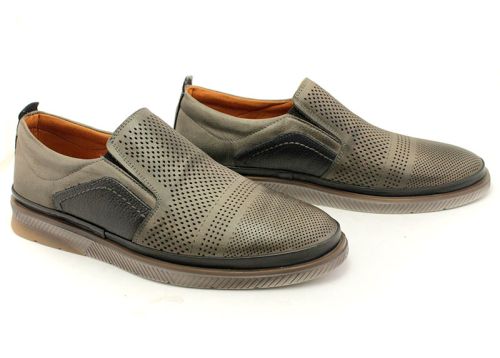 Pantofi casual barbatesti de culoare gri-bej - Model Marek.