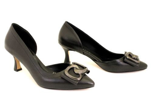 Pantofi formali dama din piele naturala de culoare neagra - Model Betty.