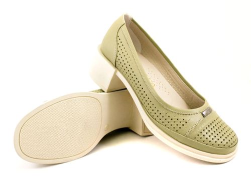 Дамски летни обувки от естествена кожа в резеда - Модел Евита