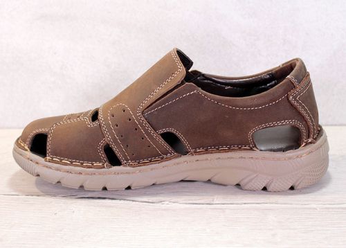 Мъжки сандали от естествена кожа в кафяво - модел Милан