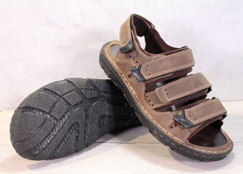 Мъжки сандали от естествена кожа в кафяво - модел Берн