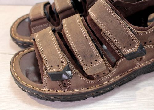 Мъжки сандали от естествена кожа в кафяво - модел Берн