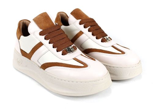 Golden Ray – Дамски сникърси от естествена кожа с модерна визия и велурени акценти