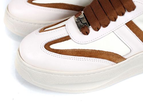 Golden Ray – Дамски сникърси от естествена кожа с модерна визия и велурени акценти