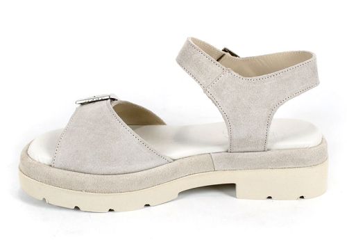 Дамски сандали Terra Vibe от естествен велур в бежово с катарами и платформа-7