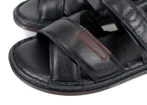 мъжки сандали от естествена кожа Notte Classico черен цвят