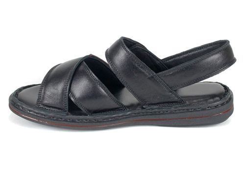 мъжки сандали от естествена кожа Notte Classico черен цвят