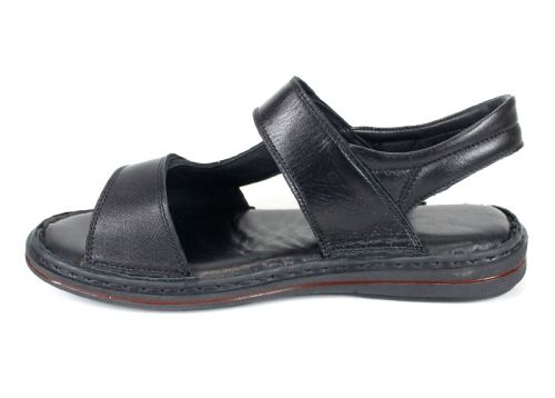 Мъжки сандали от естествена кожа Sabbia Vivo – черни с велкро