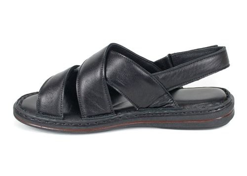 Мъжки сандали от естествена кожа Notte Vario в черен цвят