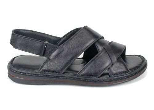 Мъжки сандали от естествена кожа Notte Vario в черен цвят